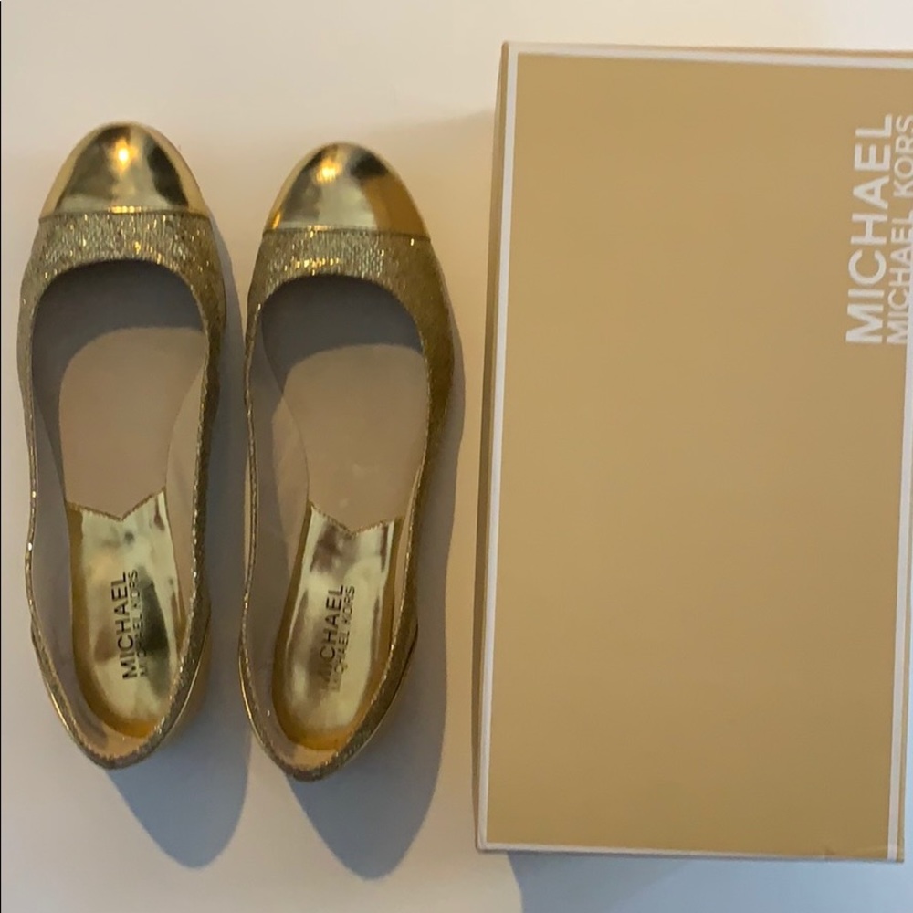 Gold Michael Kors Flats 7.5